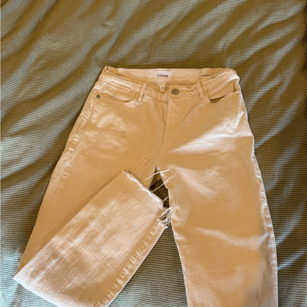 Frame Denim Women's Tan Straight Leg Jeans